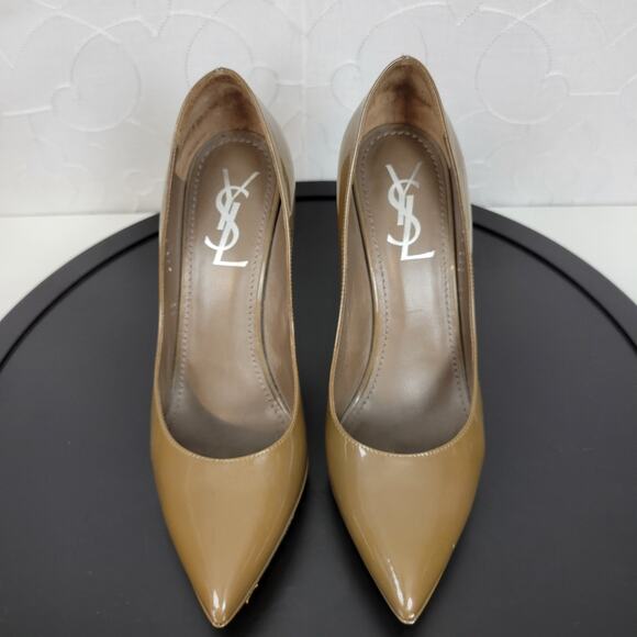 Yves Saint Laurent Womens Heels Size 8 Patent leather Platform Pointy Toe Pumps - Picture 11 of 14